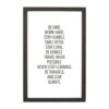 Petal Lane Be Kind, Work Hard Magnet Board, Ebony Frame, Magnetic Memo Board
