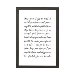 Petal Lane May Your Days Be Filled, Ebony Frame, Magnetic Memo Board