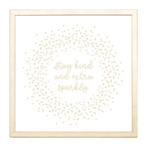 Petal Lane Stay Kind And Extra Sparkly, Gold Frame, Magnetic Memo Board