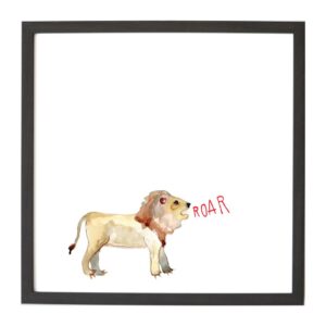 Petal Lane Watercolor Lion, Ebony Frame, Magnetic Memo Board