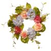 National Tree Company 23 in. Dahlia, Hydrangea and Rose Wreath