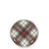 Golden Rabbit Highland Plaid 8 in. Enamelware Round Sandwich Plate Set of 4