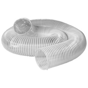 POWERTEC 4 in. x 10 ft. Flexible PVC Dust Collection Hose, Clear Color