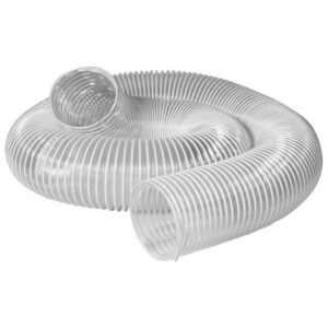 POWERTEC 2.5 in. x 50 ft. PVC Flexible Dust Collection Hose, Clear Color
