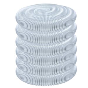 POWERTEC 5 in. x 50 ft. Clear Vue PVC Dust Collection Flexible Heavy-Duty Hose