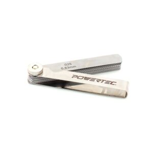 POWERTEC 26-Blade 0.0015-0.025 in. Feeler Gauge Dual Marked Imperial and Metric Measuring Tool