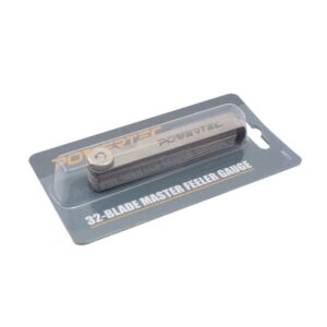 POWERTEC 32-Blade 0.0015-0.035 in. Feeler Gauge Dual Marked Imperial and Metric Measuring Tool