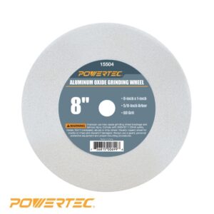 POWERTEC 8 in. x 1 in. x 5/8 in. 60 Grit White Aluminum Oxide Grinding Wheel