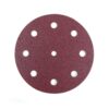 POWERTEC 125 mm 80-Grit 9-Hole A/O Hook and Loop Disc for Festool RO 125/ETS 125 Sander in Red (50-Pack)