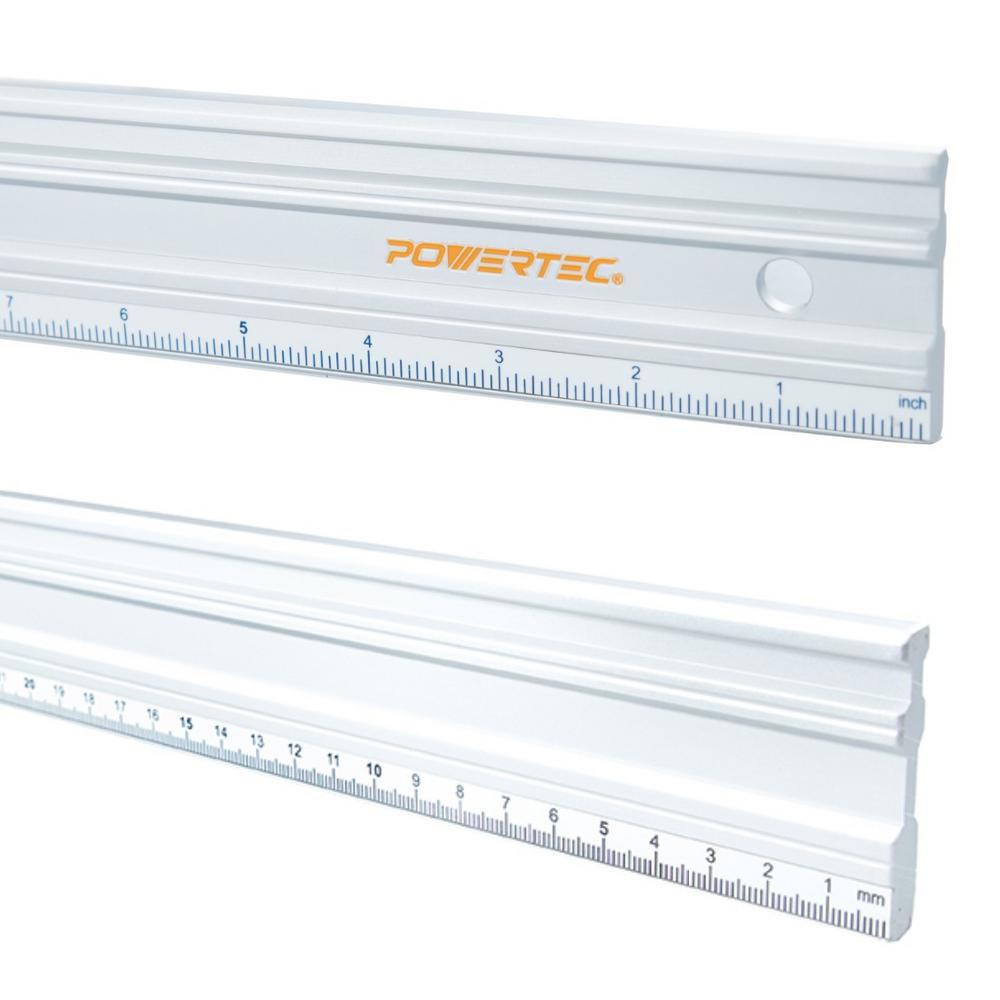 POWERTEC 50 in. Anodized Aluminum Straight Edge Ruler, Metal Machined Flat to Within 0.003 in. Over Full 50 in.