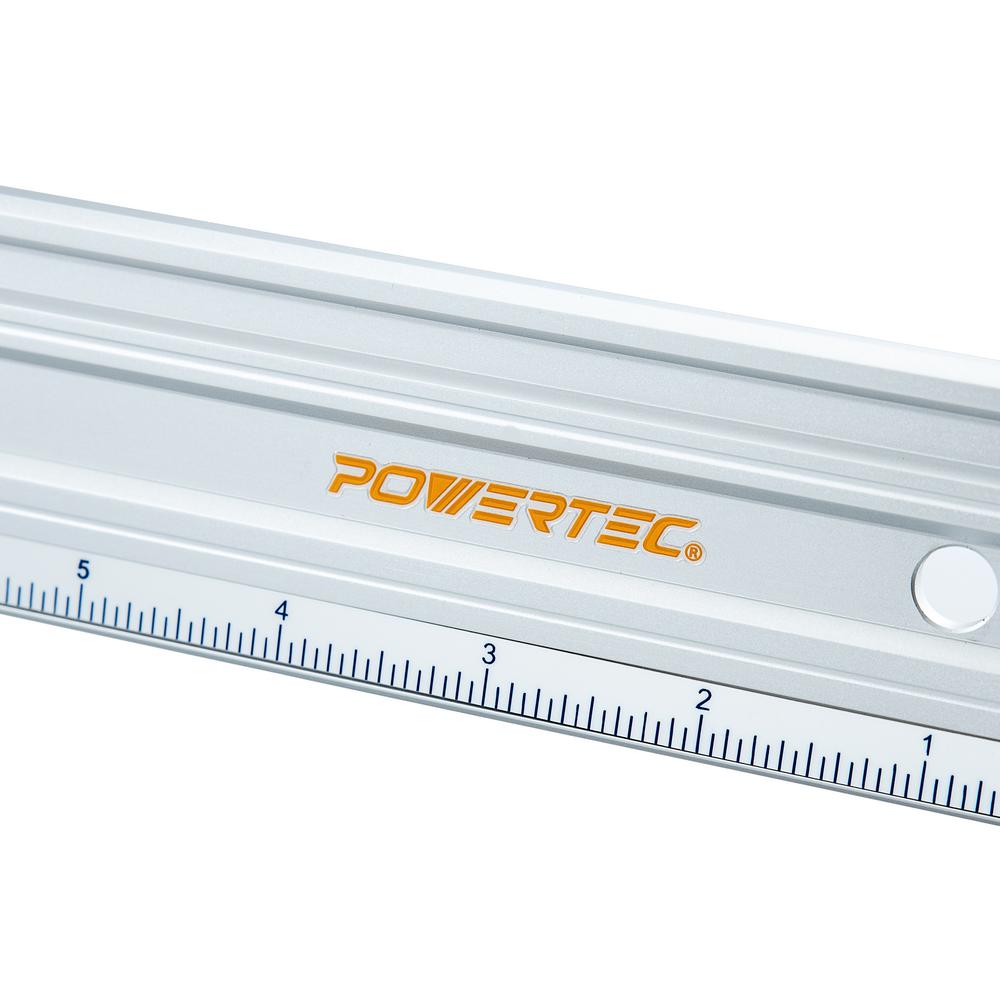 POWERTEC 50 in. Anodized Aluminum Straight Edge Ruler, Metal Machined Flat to Within 0.003 in. Over Full 50 in.