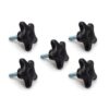 POWERTEC 1/4 in.-20, 5-Star Stud Knob (5-Pack)