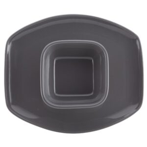 Rachael Ray Cityscapes Dark Sea Salt Gray Ceramic Hot Chip and Dip Set