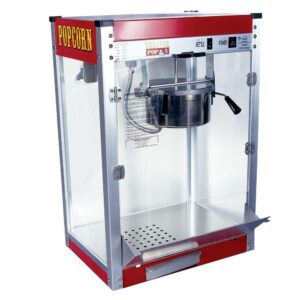 Paragon Theater Pop 8 oz. Red Stainless Steel Countertop Popcorn Machine