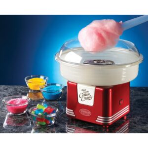 Nostalgia Retro Red Hard and Sugar Free Cotton Candy Maker with Cotton Candy Cones