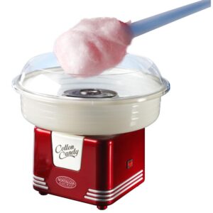Nostalgia Retro Red Hard and Sugar Free Cotton Candy Maker with Cotton Candy Cones