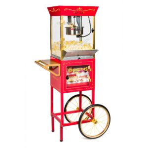 Nostalgia 8 oz. Red Popcorn Machine with Concession Cart
