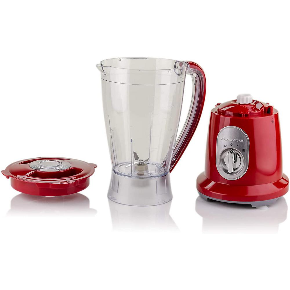 Ovente 2-Speed Professional Blender with Pulse Operation, 50 oz 400-Watts, Stainless Steel Blades, Red