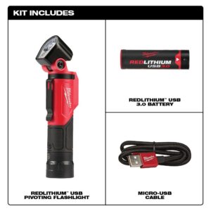 Milwaukee 500 Lumens LED Pivoting Rechargeable Flashlight