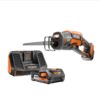 RIDGID 18-Volt OCTANE Cordless Brushless One-Handed Reciprocating Saw with 18-Volt Lithium-Ion 2.0 Ah Battery and Charger Kit