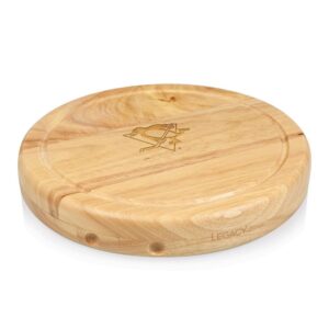 Picnic Time Pittsburgh Penguins 10.20 in. Natural Wood Cheese Board and Tool Set