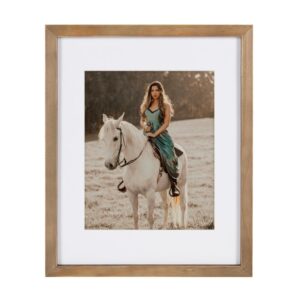 DesignOvation Gallery 11 in. x 14 in. Matted to 8 in. x 10 in. Rustic Brown Wood Picture Frame (Set of 4)