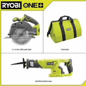 RYOBI ONE+ 18V Cordless Reciprocating Saw and 6-1/2 in. Circular Saw Combo Kit (Tools Only)