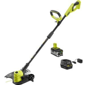 RYOBI ONE+ 18-Volt Lithium-Ion Cordless String Trimmer/Edger - 4.0 Ah Battery and Charger Included