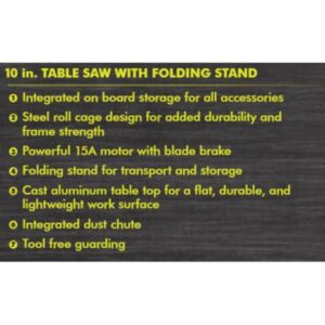 RYOBI 15 Amp 10 in. Table Saw with Folding Stand
