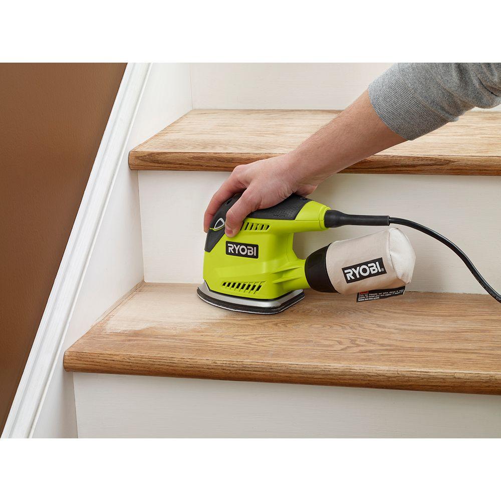 RYOBI 1.2 Amp Corded 5.5 in. Corner Cat Sander with Dust Bag, Sample ...