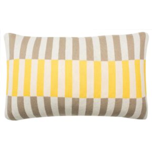 Safavieh Stone Yellow Natural Striped Down Alternative 12 in. x 20 in. Throw Pillow