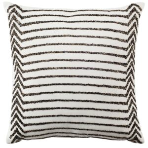 Safavieh Emilia Cream Striped Down Alternative 18 in. x 18 in. Throw Pillow