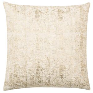 Safavieh Golden Foil Golden Cream Solid Down Alternative 20 in. x 20 in. Throw Pillow