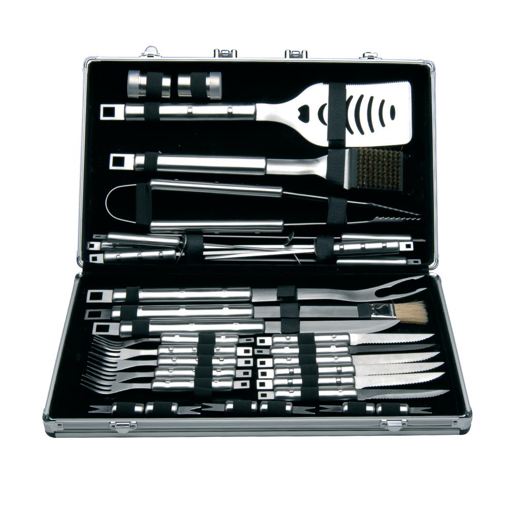 BergHOFF Cubo 33-Piece Stainless Steel Barbecue Set with Case
