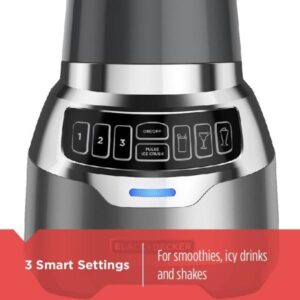 BLACK+DECKER PowerCrush 48 oz. 3-Speed Silver Digital Blender with Travel Cup