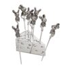 Heim Concept 8 in. Silver Plated Metal Mice Cheese Picks with Crystal