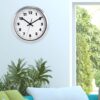 La Crosse Technology 10 in. H Silver Metal Analog Wall Clock with White Dial