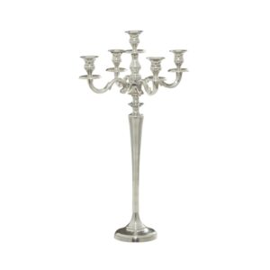 LITTON LANE 24 in. x 10 in. Classic Aluminum Five Light Candelabra in Polished finish