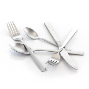 MegaChef Cravat 20-Piece Matte Silver Stainless Steel Flatware Set (Service for 4)