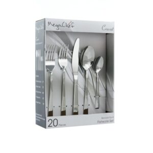 MegaChef Cravat 20-Piece Silver Stainless Steel Flatware Set (Service for 4)