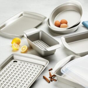 Rachael Ray Nonstick Bakeware Set, 3-Piece, Silver