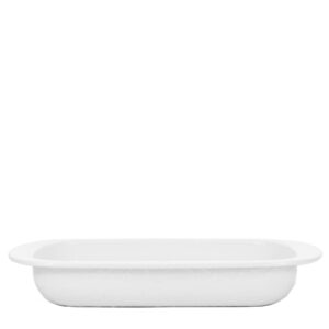Golden Rabbit Solid White 4.5 qt. Enamelware Baking Pan