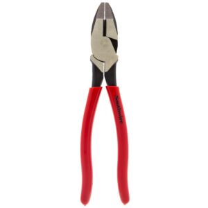 Southwire 9 in. Hi-Leverage Side Cutting Pliers with Crimper with Dipped Handles