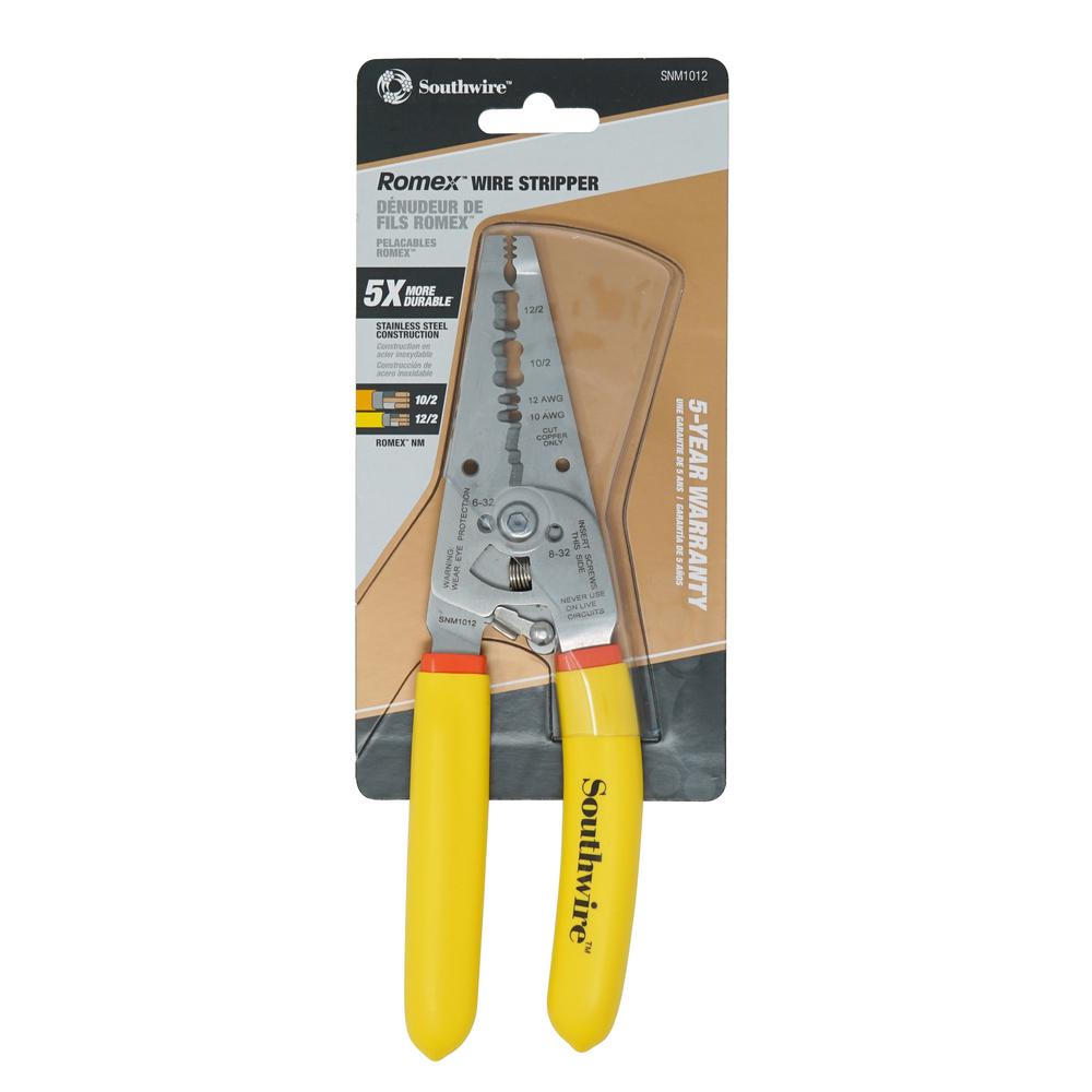 Southwire Wire Stripper and Cutter for 10-12 AWG with Ergonomic Handles