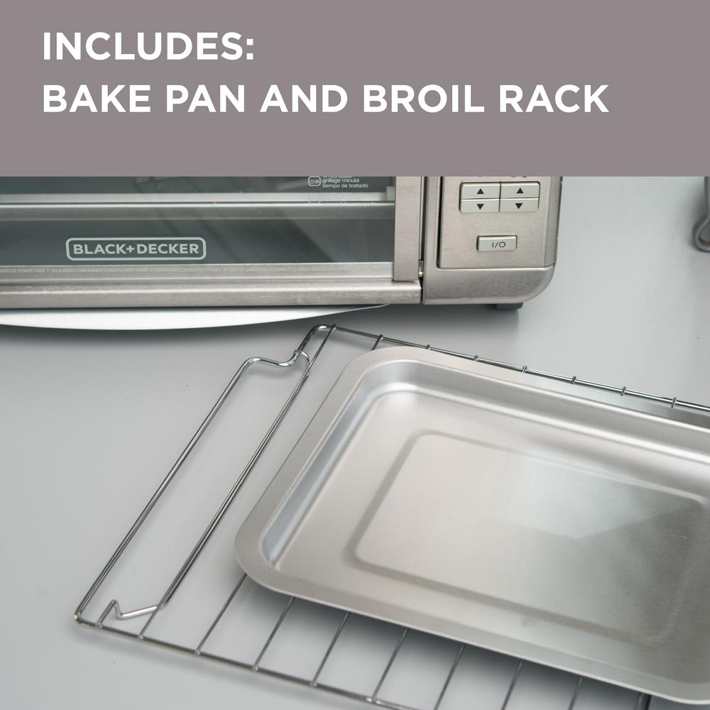 BLACK+DECKER 1500 W 6-Slice Stainless Steel Countertop Toaster Oven with Built-In Timer