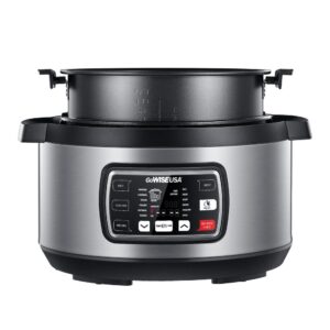 GoWISE USA Ovate 9.5 Qt. Stainless Steel Oval Electric Pressure Cooker with 6-Accessories and 50-Recipes