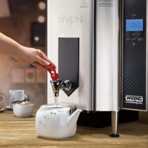 Waring Commercial Silver 160-Cup 10-Gal. Hot Water Dispenser 120-Volt 5 to 20 Plug