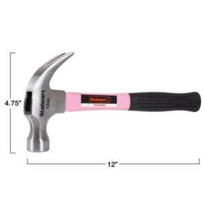 Stalwart 12 oz. Pink Claw Hammer with 12 in. Fiberglass Handle