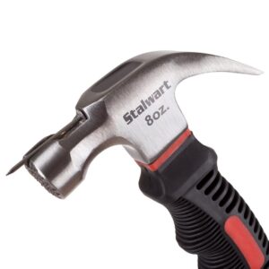 Stalwart 8 oz. Stubby Claw Hammer with 6 in. Fiberglass Handle