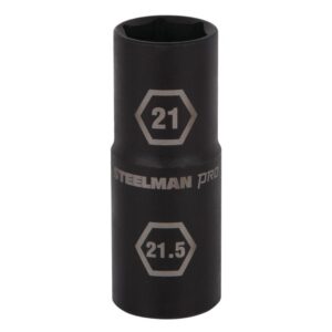 STEELMAN PRO 21 mm x 21.5 mm 1/2 in. Drive 6-Point Thin Wall Impact Flip Socket